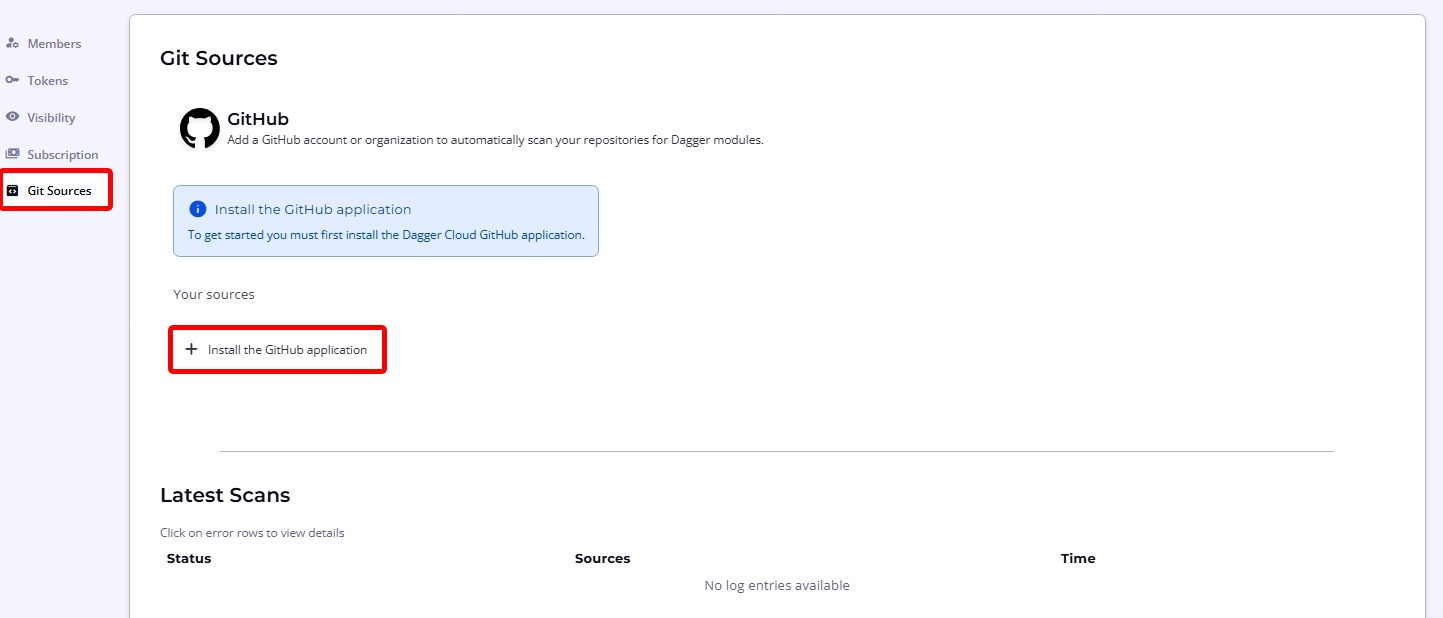 Git Sources setup